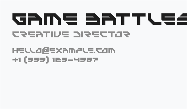 Game Battles Regular Business Card