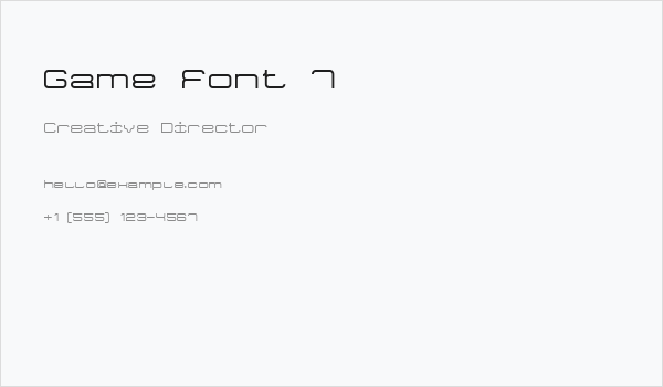 Game Font 7 Business Card