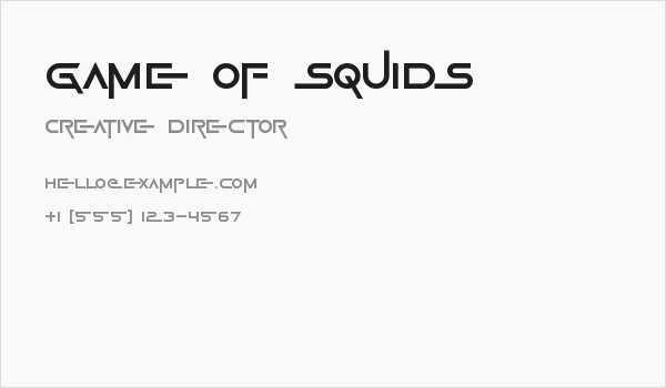 Game Of Squids Business Card