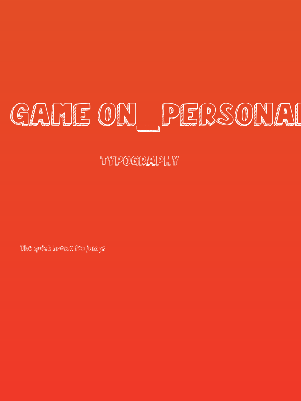 Game On_PersonalUseOnly Poster