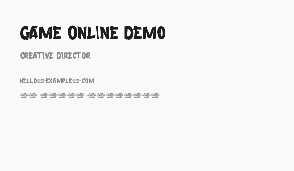 Game Online Demo Business Card