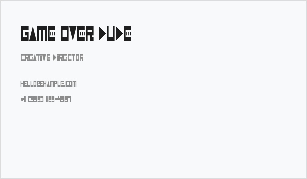 Game Over Dude Business Card