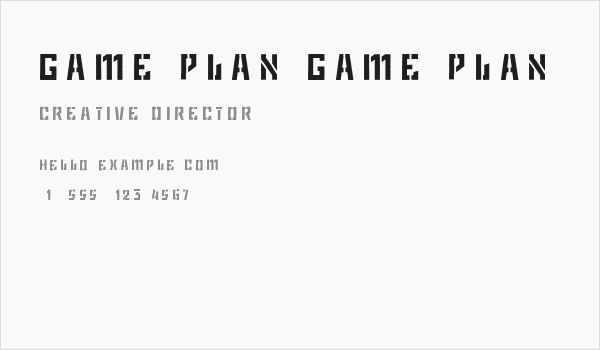 Game Plan game plan Business Card