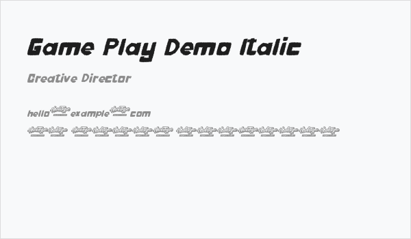 Game Play Demo Italic Business Card