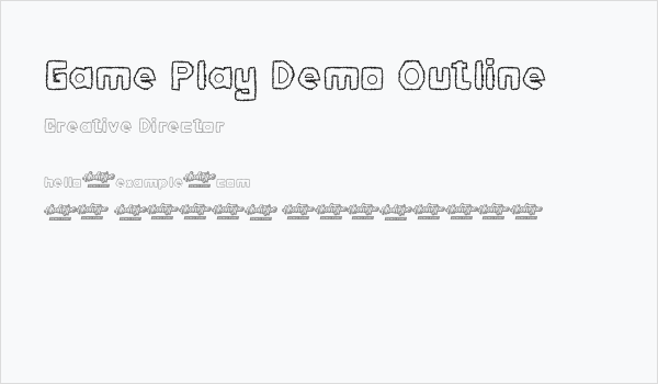 Game Play Demo Outline Business Card
