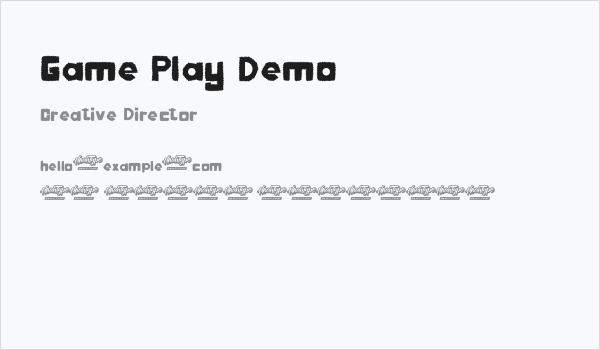 Game Play Demo Business Card