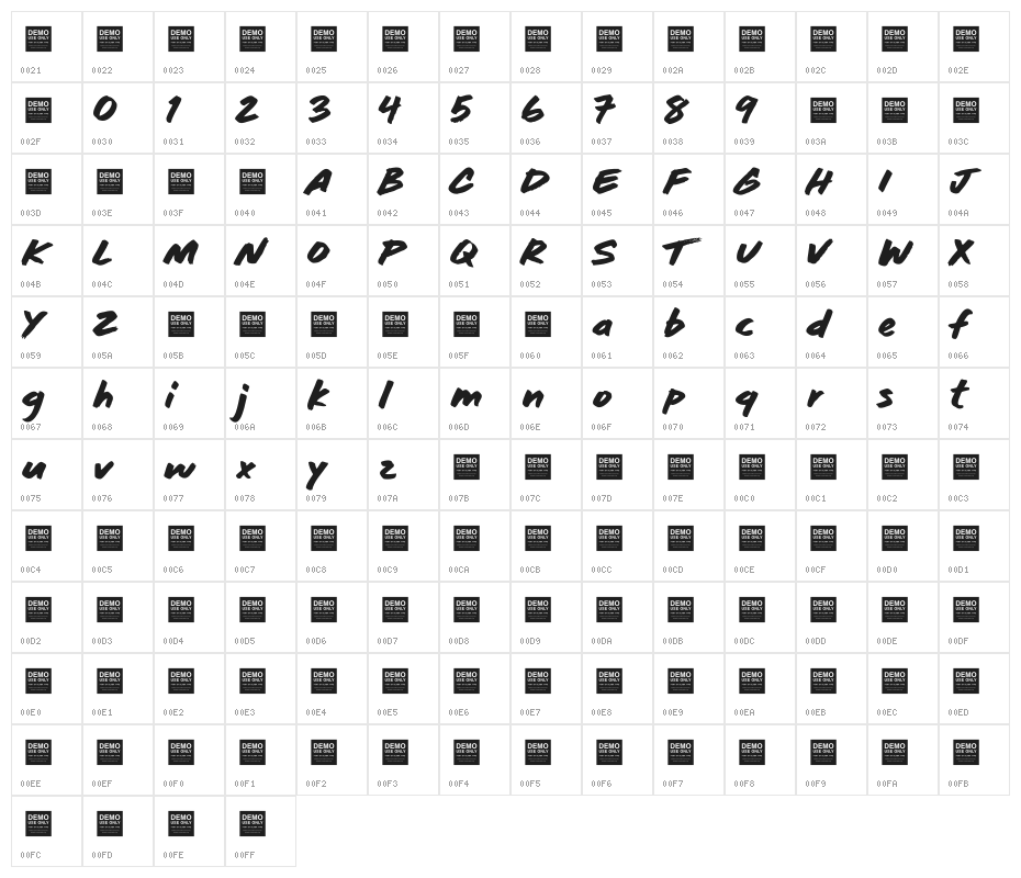 Game Time Character Map
