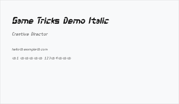 Game Tricks Demo Italic Business Card
