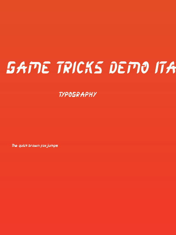 Game Tricks Demo Italic Poster