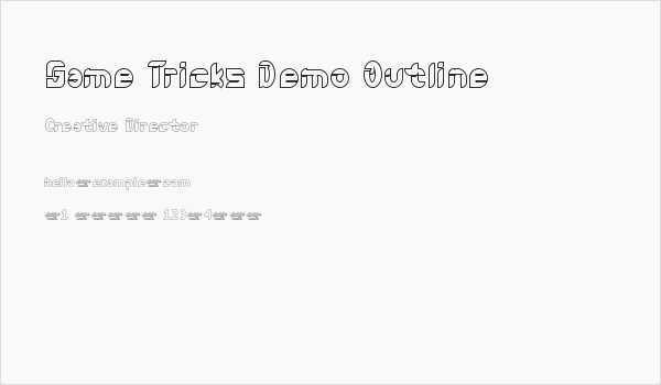 Game Tricks Demo Outline Business Card
