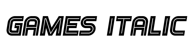 Games Italic  Frei Schriftart Herunterladen