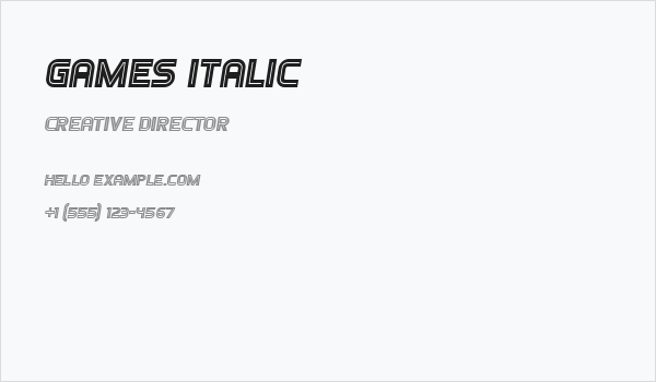 Games Italic Business Card