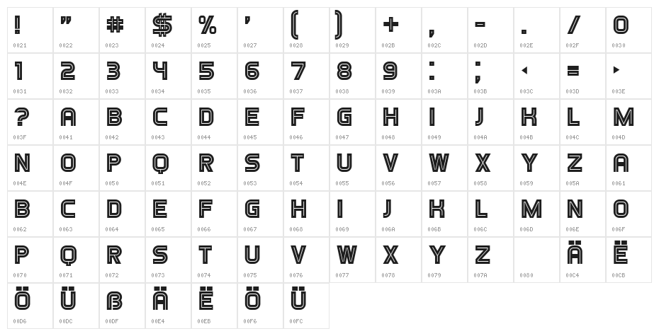 Games Regular Character Map