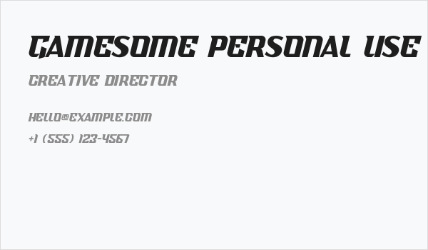 Gamesome Personal Use Business Card