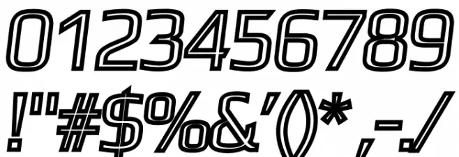 Gamestation-DisplayOblOutline Font OTHER CHARS