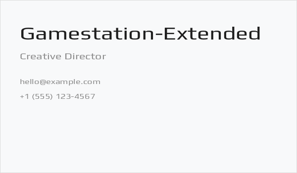 Gamestation-Extended Business Card