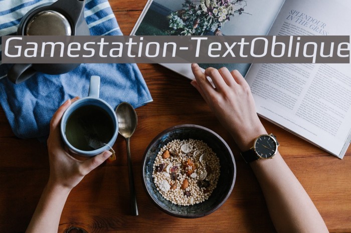 Gamestation-TextOblique Font examples