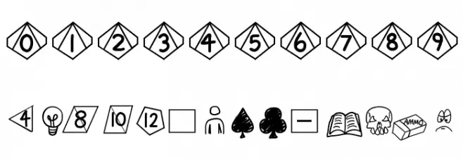 GamingDiceStandard Font OTHER CHARS