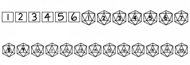 GamingDiceStandard Шрифта ВЕРХНИЙ