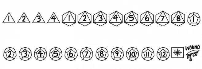 GamingDiceStandard Caratteri MINUSCOLO