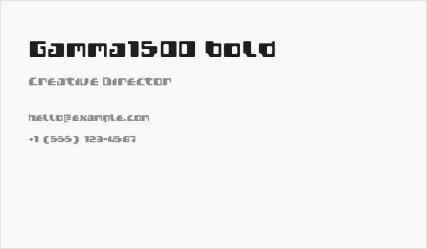 Gamma1500 Bold Business Card