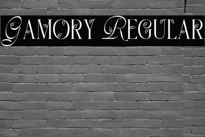 Gamory Regular Schriftart examples