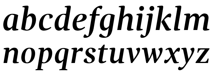 GandhiSerif-BoldItalic Font LOWERCASE