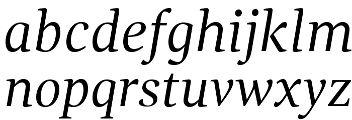 GandhiSerif-Italic Font LOWERCASE