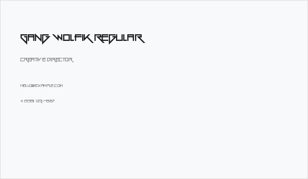 Gang Wolfik Regular Business Card