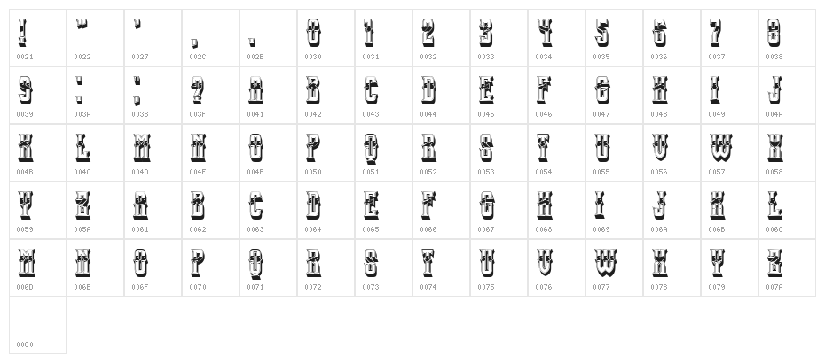 Gangster Regular Character Map