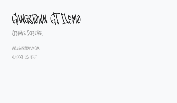 Gangstown GT Demo Business Card