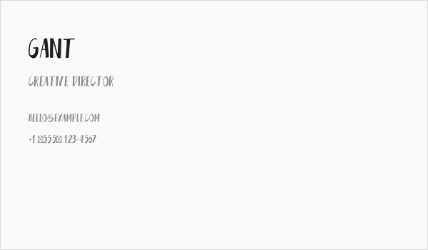 Gant Business Card