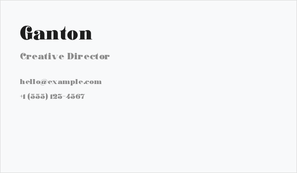 Ganton Business Card