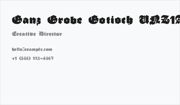 Ganz Grobe Gotisch UNZ1A Business Card