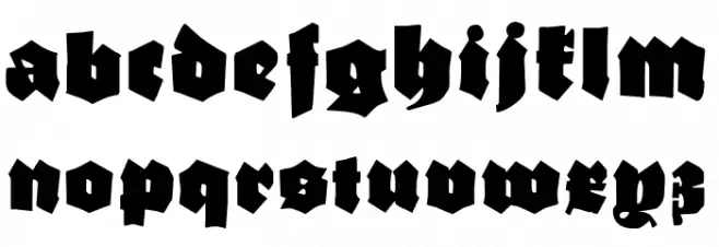 Ganz Grobe Gotisch UNZ1A Font LOWERCASE