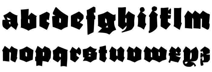 GanzGrobeGotisch-UltraBlack Schriftart Kleinbuchstaben
