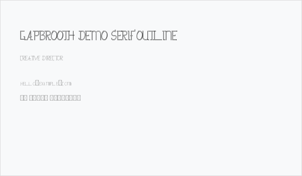Gapbrooth Demo Serif Outline Business Card