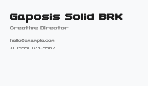 Gaposis Solid BRK Business Card