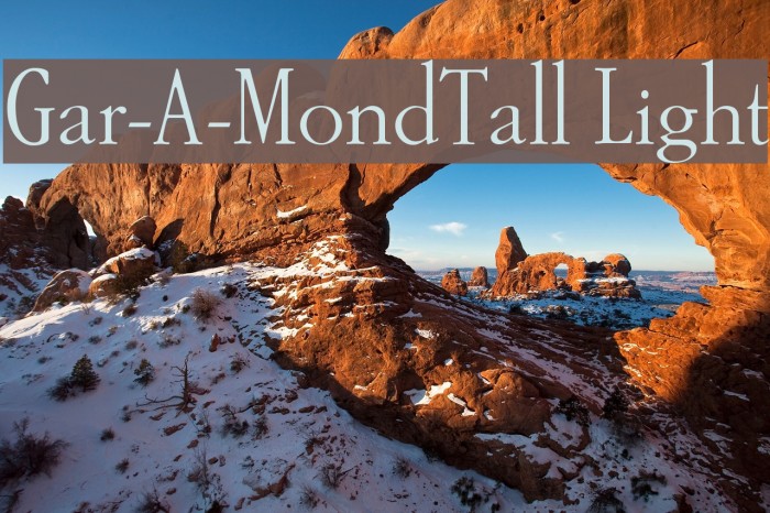 Gar-A-MondTall Light Font examples