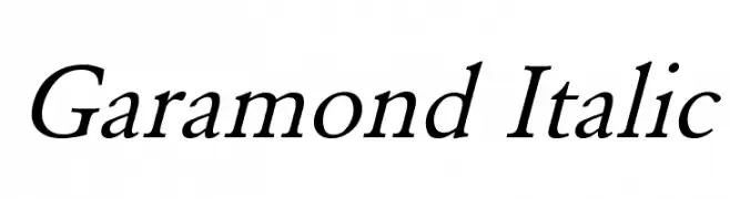 Garamond Italic  नि: शुल्क फ़ॉन्ट्स डाउनलोड
