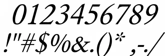 Garamond Italic Font OTHER CHARS