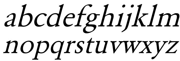Garamond Italic Font LOWERCASE