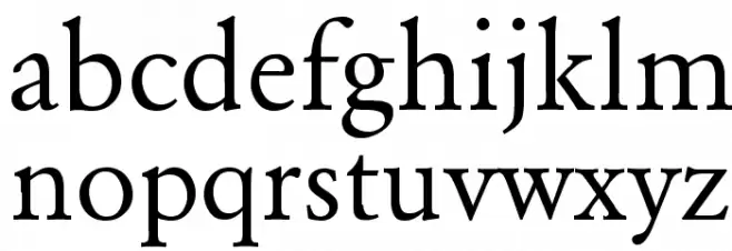 Garamond Regular फ़ॉन्ट लोअरकेस