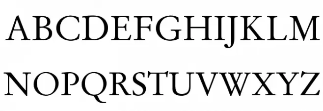 GaramondLatin-Roman Schriftart Groß