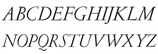 GaramondLudlowOpti-Italic फ़ॉन्ट अपरकेस