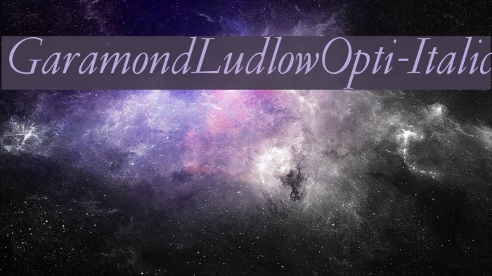 GaramondLudlowOpti-Italic Font examples
