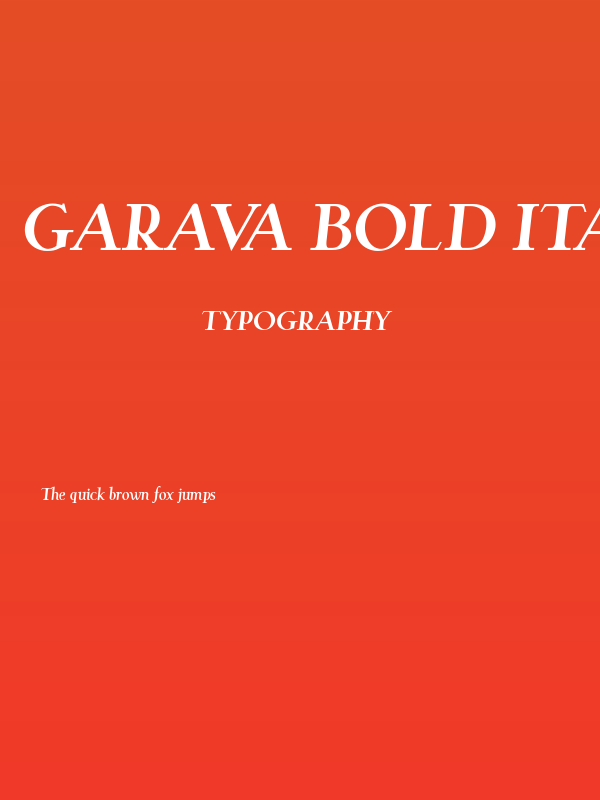 Garava Bold Italic Poster