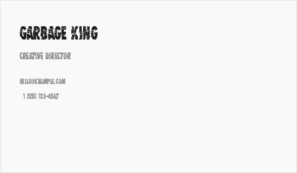 Garbage King Business Card
