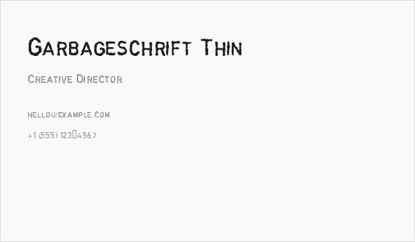 Garbageschrift Thin Business Card