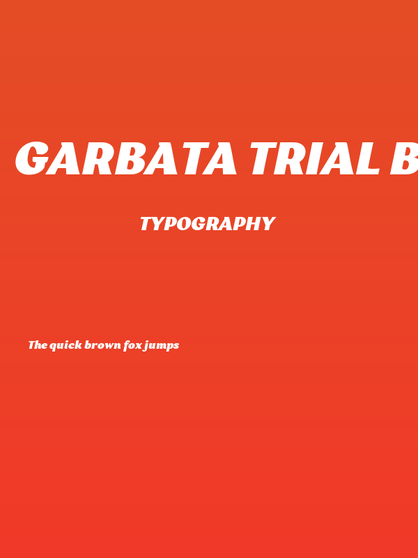 Garbata Trial Black Italic Poster